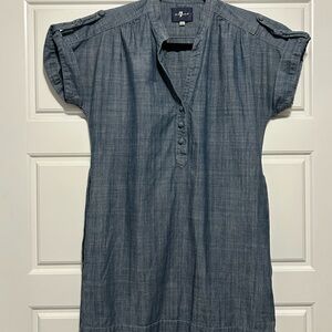 7 For All Mankind Light Blue Denim Top